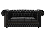 sofa Abingdon 2 osobowa skóra klasyczna czarna