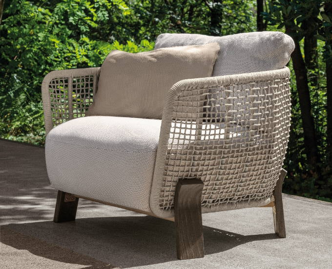 Argo fotel palisander poduszki beżowe