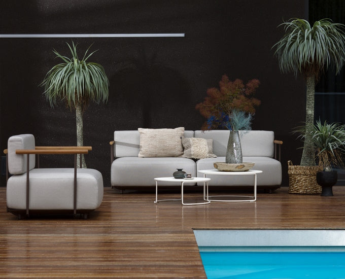 zestaw sofa fotele z grubymi poduchami Arki