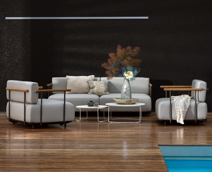 zestaw sofa fotele z grubymi poduchami Arki
