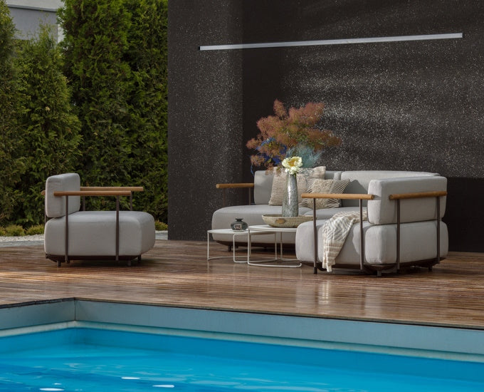 zestaw sofa fotele z grubymi poduchami Arki