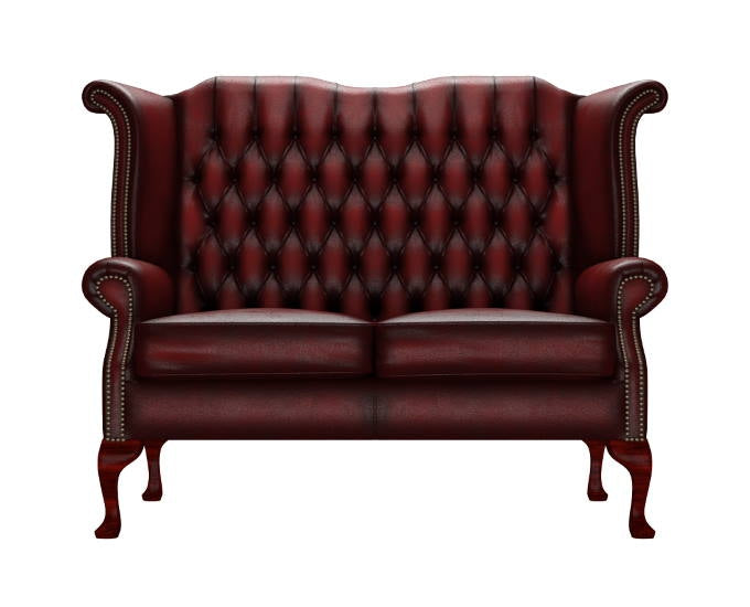 sofa Brighton 2 osobowa antyczny czerwony