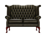 sofa Brighton 2 osobowa antyczny oliwkowy