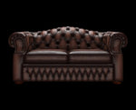 dwuosobowa sofa Bourford antyczny czekoladowy