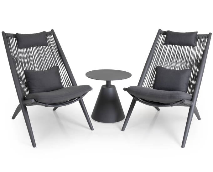 grafitowe meble aluminiowe Chiavari