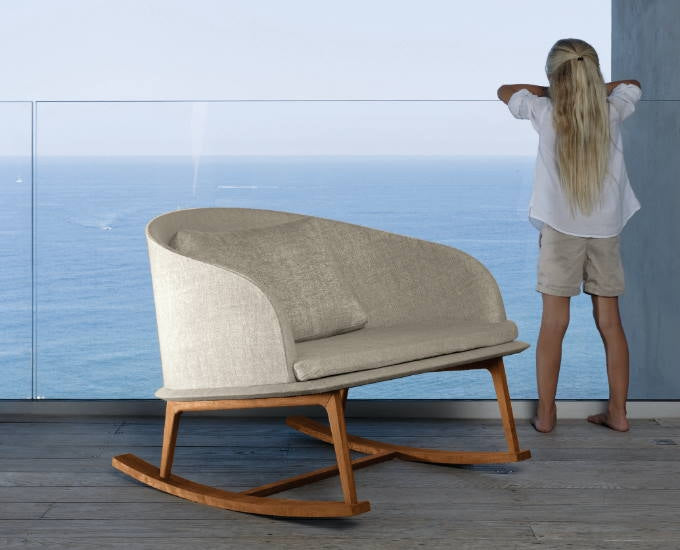 Cleo teak beżowa tapicerka