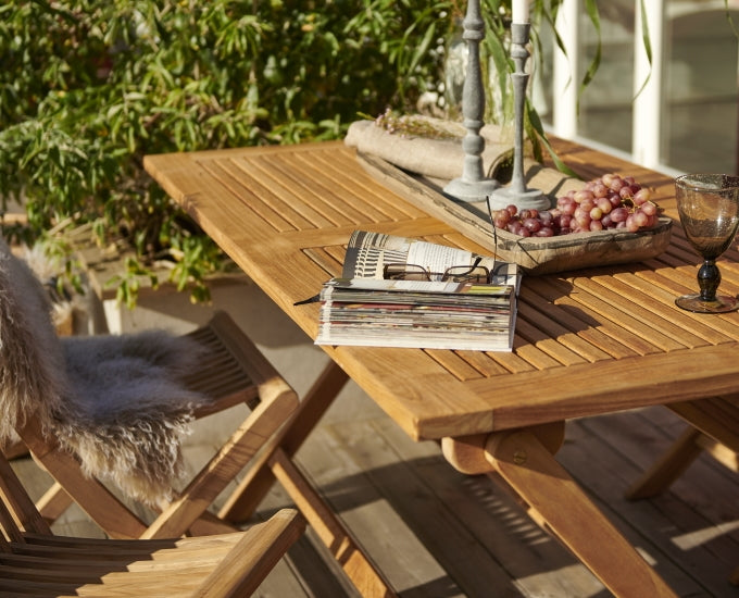 stół rozkładany prostokątny 140x80 teak Dax