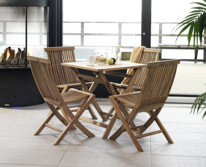 stół rozkładany kwadratowy 70x70 teak Dax