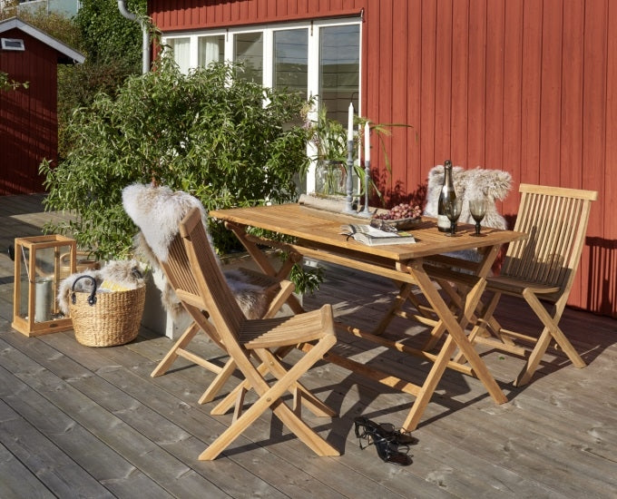 stół rozkładany prostokątny 140x80 teak Dax