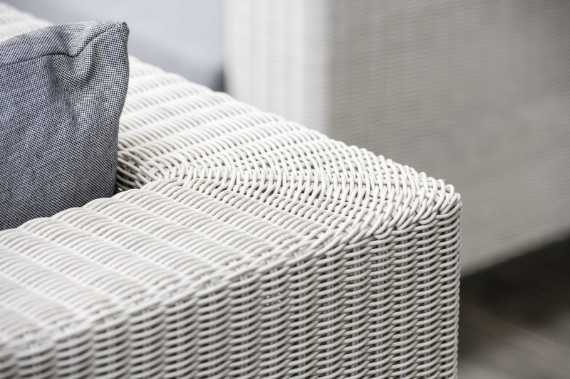 moduł narożny Fontana technorattan aluminium biało szary