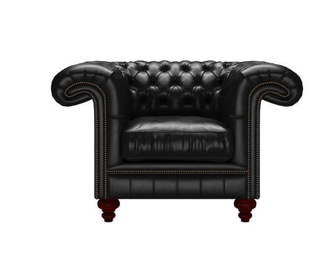 fotel Chichester herbowy czarny