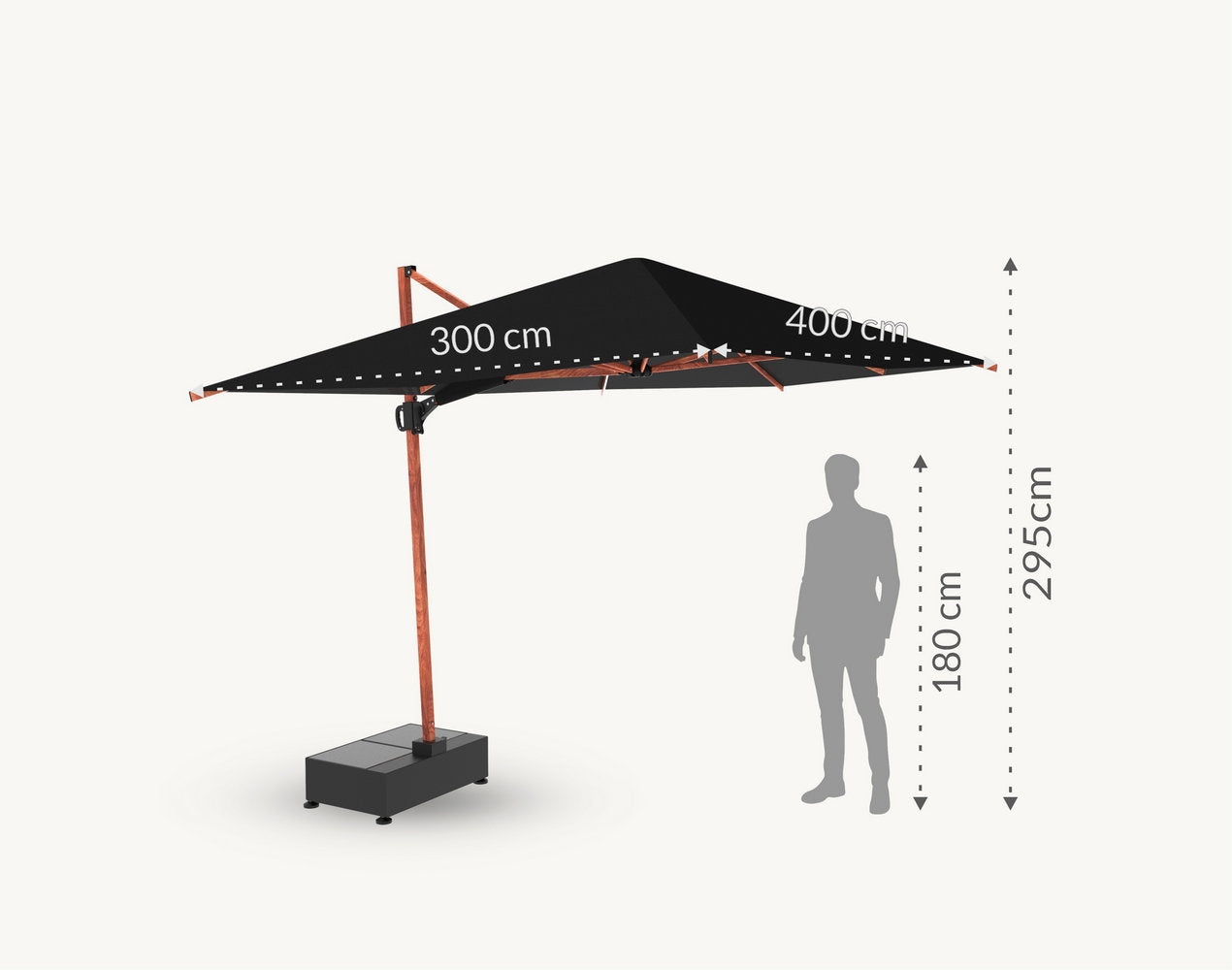 Parasol 4x3 LED Gina