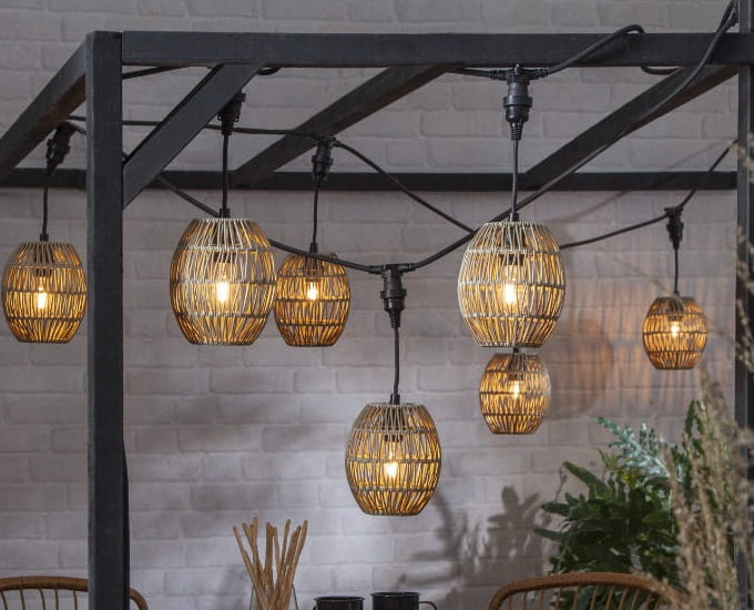 technorattanowy klosz lampy Linde H30