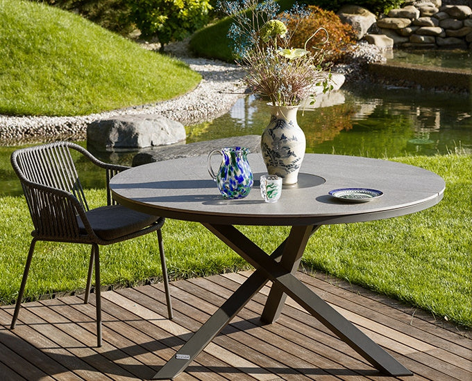 stół okrągły Kenora z cermiacznym blatem