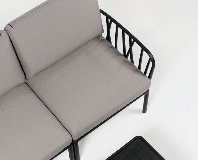 grafitowy narożnik Komodo szare poduchy