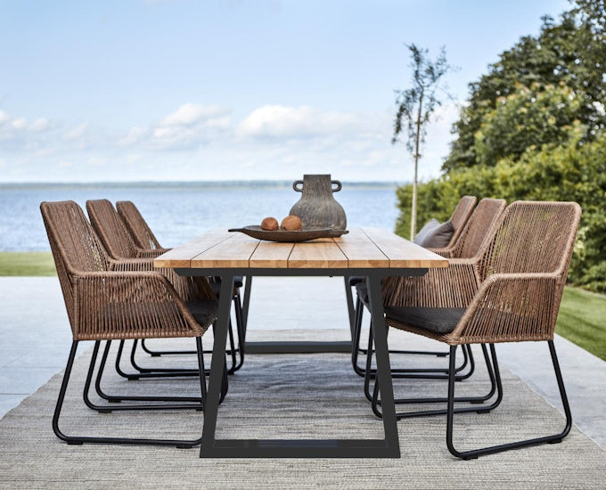Stół metal teak 230x100 Laurion