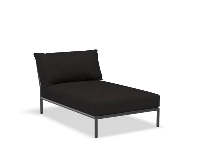 Level 2 szezlong grafitowe kanciaste poduszki