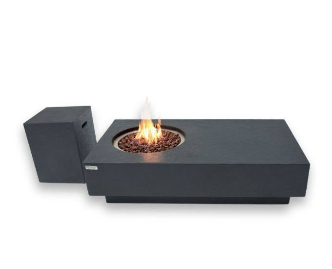 stolik kawowy z paleniskiem Metropolis dark grey