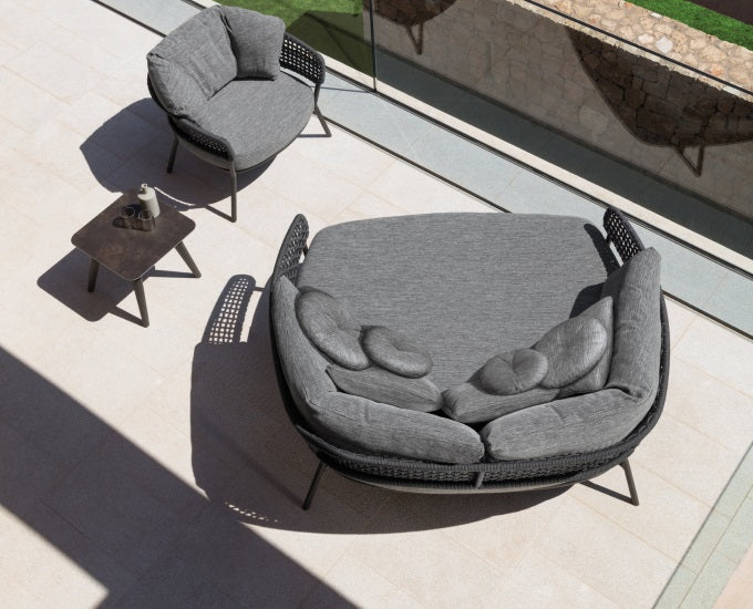 Moon Alu łóżko grafitowe