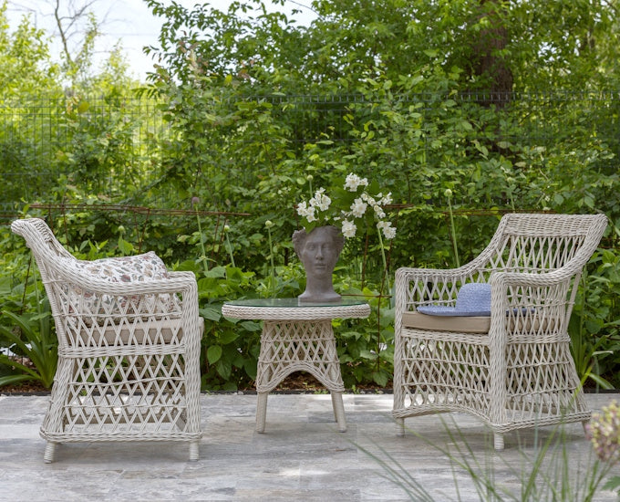 biały zestaw technorattan dla dwojga Orleans