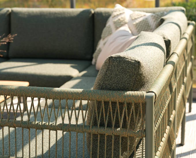 moduł narożny Reno ze sznura zielony