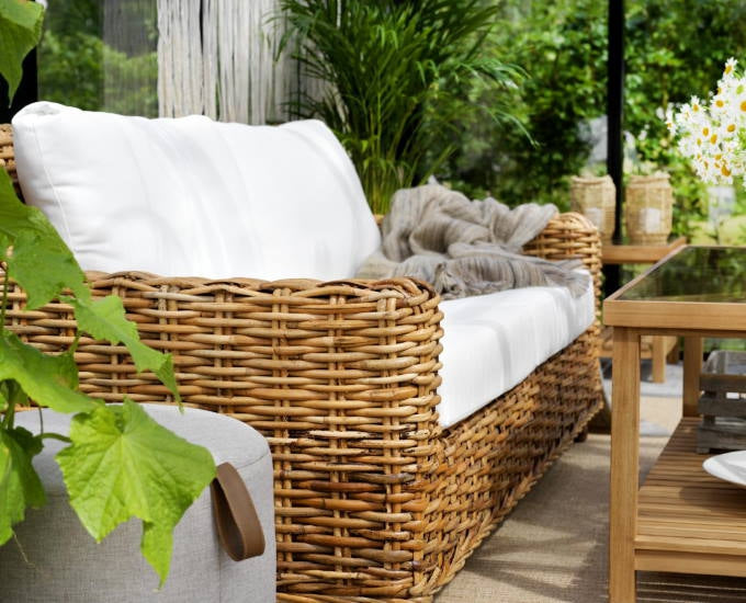 Sofa z rattanu Rossvik w kolorze brązowym