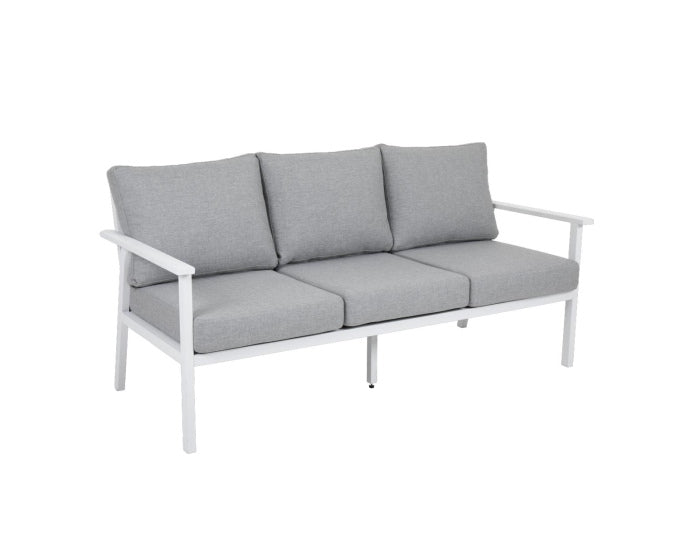 wysoka sofa grafitowa Samvaro biała