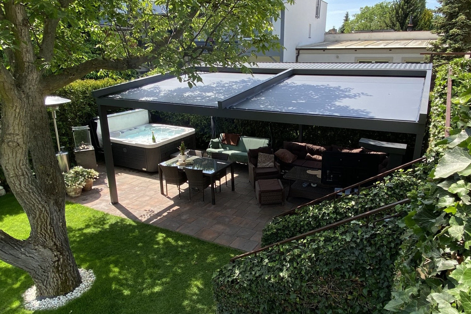 Pergola wolnostojąca z rozsuwanym dachem Square