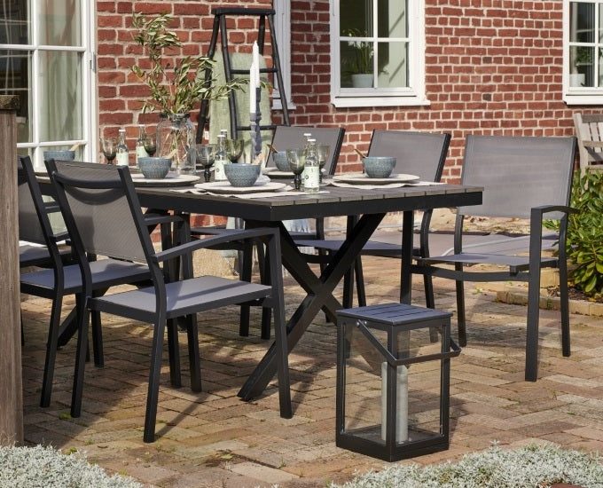 Czarny zestaw obiadowy Toulouse