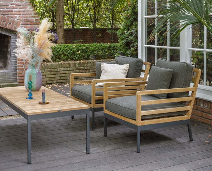 fotel wypoczynkowy teak aluminium Zalongo