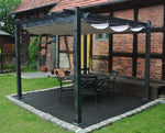 pergola Split z otwartym materiałem