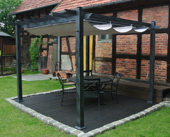 pergola Split z otwartym materiałem