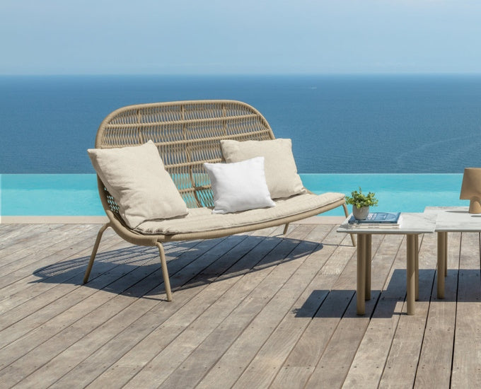 Panama sofa wysoka beżowa