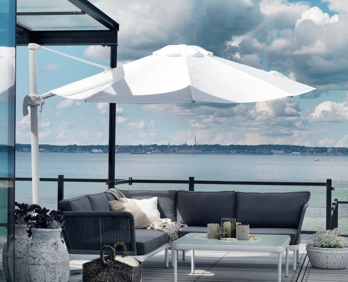 biały parasol biała czasza