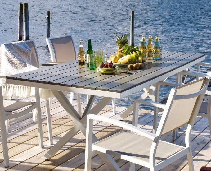 biały stół aluminiowy 200x100 Toulouse