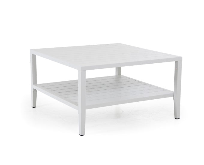 białe stoliki kawowe z półką 90x90 Cannes