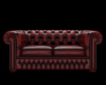 sofa Chesterfield 2 osobowa antyczny czerwony