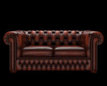sofa Chesterfield 2 osobowa antyczny orzechowy