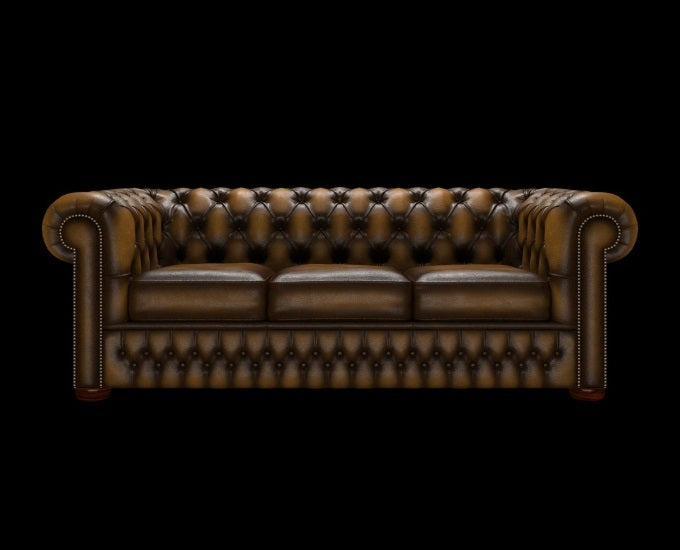 sofa chesterfield z funkcją spania antyczny złoty