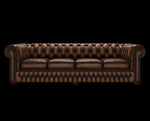 sofa chesterfield 4 osobowa antyczny brązowy