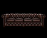 sofa chesterfield 4 osobowa antyczny czekoladowy