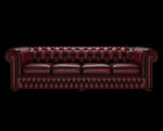 sofa Chesterfield 4 osobowa antyczny czerwony