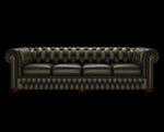 sofa chesterfield 4 osobowa antyczny oliwkowy