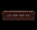 sofa chesterfield 4 osobowa antyczny orzechowy