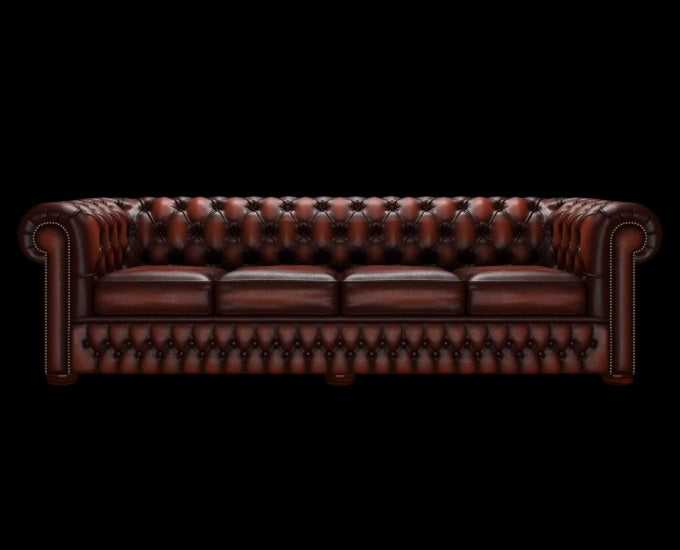 sofa chesterfield 4 osobowa antyczny orzechowy