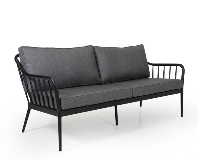 czarna sofa na taras Lens