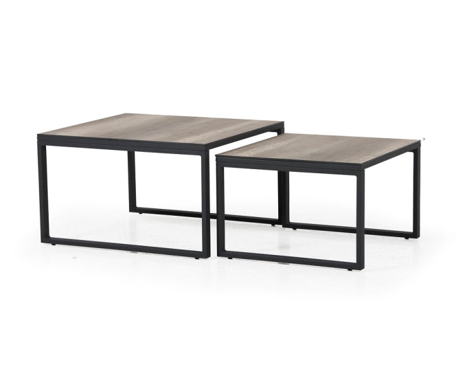 czarny Stolik kawowy z blatem HPL 80x80 Rodez