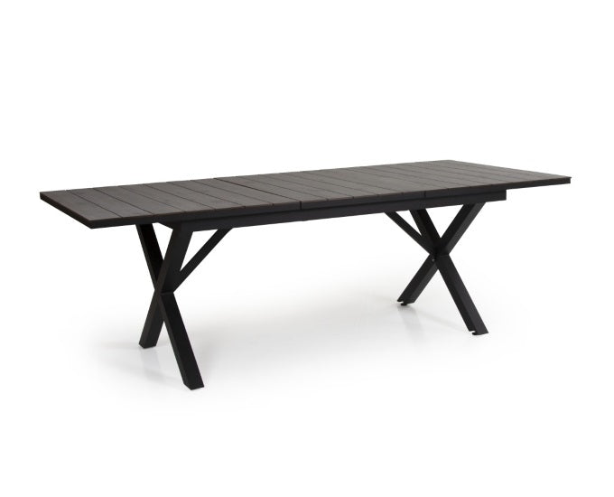 czarny stół blat HPL szary