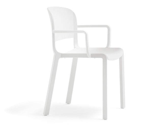 Krzesło Dome 265 z  podłokietnikami w kolorze białym