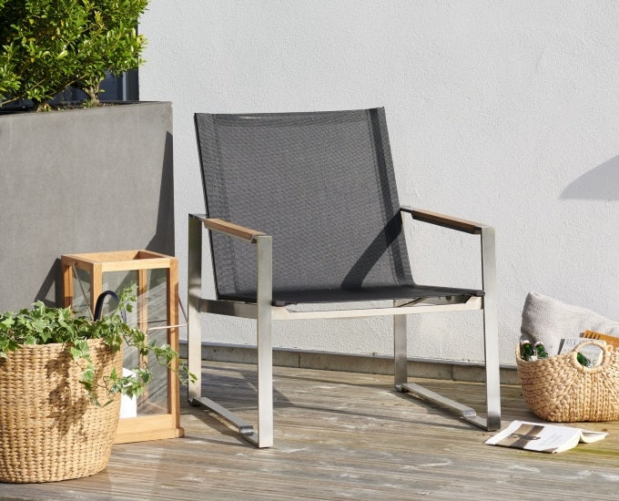 fotel ze stali nierdzewnej Gotland